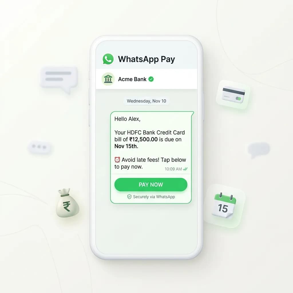 WhatsApp EMI payment reminder with a direct payment link