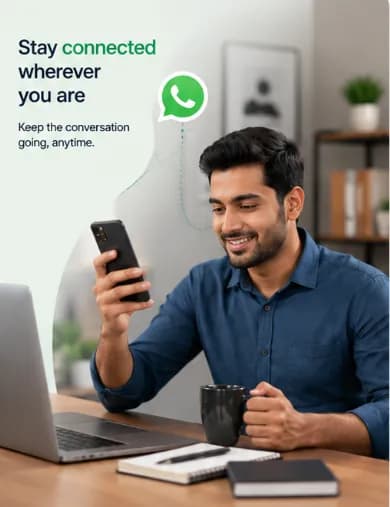 WhatsApp template message with buttons displayed on a mobile phone